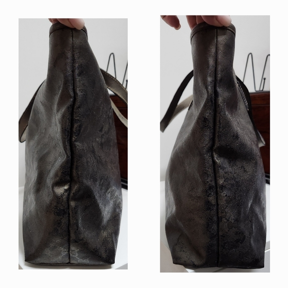 GUCCI Imprime GG Costed Metallic Olive Canvas XL Zip Tote - Picture 5 of 16